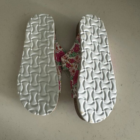 Girls  Floral Cork Sole Sandals With Adjustable Straps & Buckle Closure Size L - Picture 7 of 7